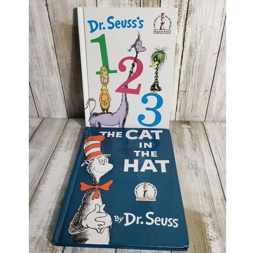 Dr. Seuss The Cat in the Hat & 1 2 3 Beginner Books Hardcover Childrens
